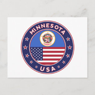 Minnesota sticker, telefoontas, tas, klok briefkaart