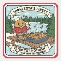 Minnesota Tater Tot Hotdish Retro Mascot Sticker