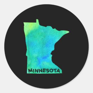 Minnesota Thuis Staat Vrouwen Mannen Kind Wortels Ronde Sticker