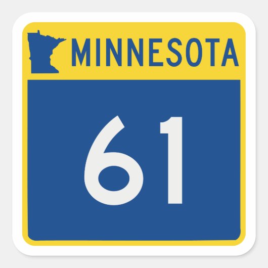 Minnesota Trunk Highway 61 Vierkante Sticker (Voorkant)