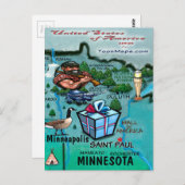 Minnesota USA Kaart (Voorkant / Achterkant)