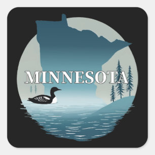 Minnesota Verenigde Staten Vierkante Sticker