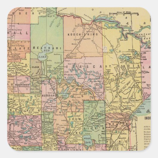 Minnesota Vierkante Sticker (Voorkant)