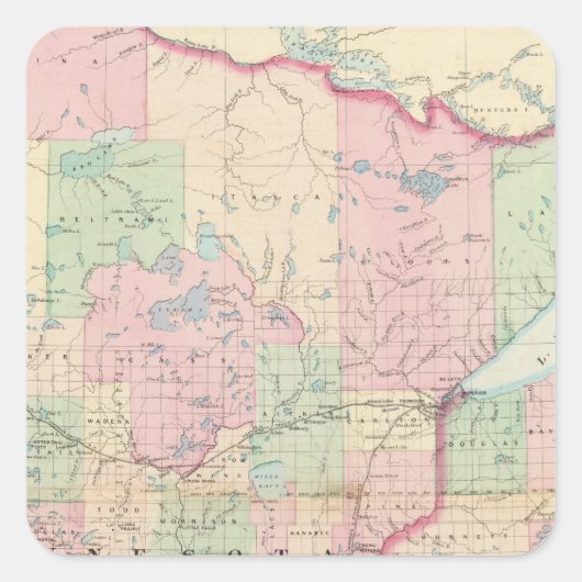 Minnesota Vierkante Sticker (Voorkant)