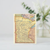 Minnesota Vintage Kaart Ansichtkaart (Staand voorkant)