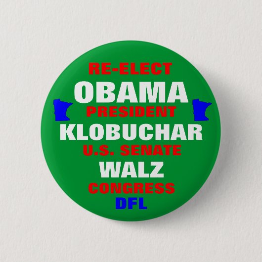 Minnesota voor Obama Klobuchar Walz Ronde Button 5,7 Cm (Voorkant)