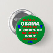Minnesota voor Obama Klobuchar Walz Ronde Button 5,7 Cm (Voorkant /achterkant)