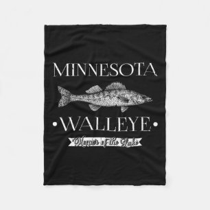Minnesota Walleye Midwest Gevist Visser Angler Fleece Deken