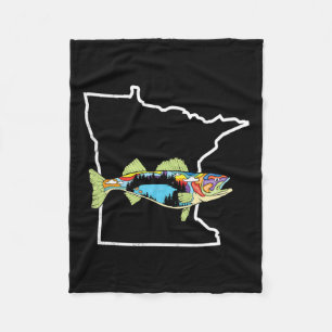 Minnesota Walleye Vist Freshwater Fisherman Wal Fleece Deken