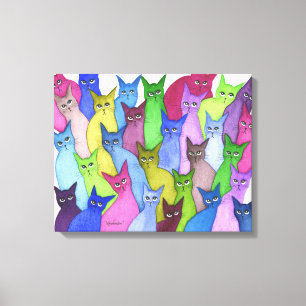 Minnesota Whimsical Cats Canvas Afdruk