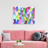 Minnesota Whimsical Cats Canvas Afdruk (Insitu (Woonkamer))