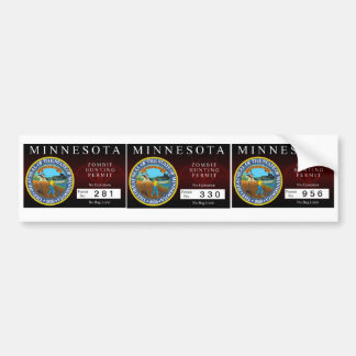 Minnesota Zombie Hunting Permit Bumpersticker
