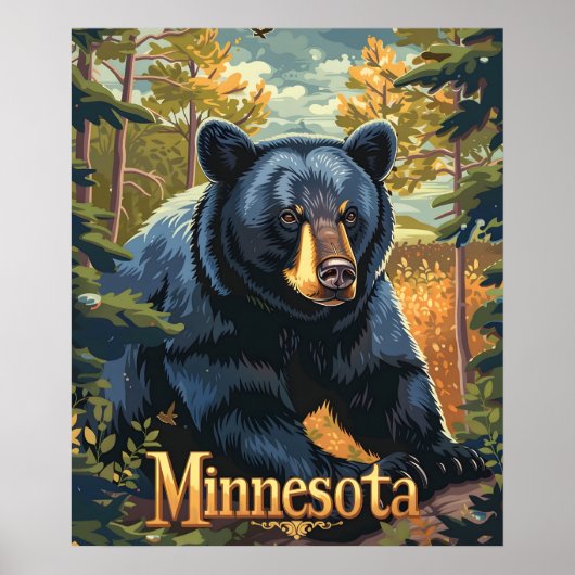 Minnesota Zwart Beer Poster (Voorkant)