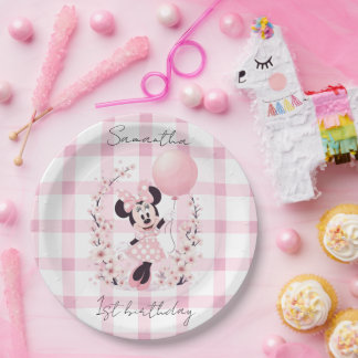 Minnie Mouse Bewerkbare naam papieren borden Bordje