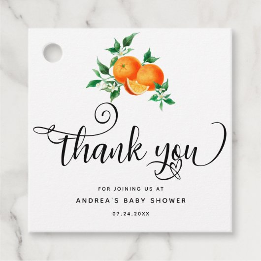 Minnig | Sinaasappel Dank Je Bedankjes Labels (Voorkant)