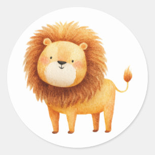 Minnimale waterverf illustratie van een welpje van ronde sticker