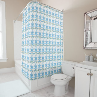 Minoan Lilies aqua 1 Douche rideau