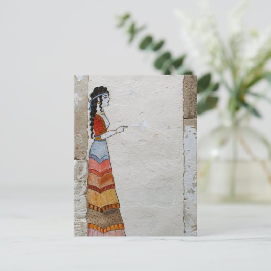 Minoïsche Vrouwe Grieks Briefkaart (Staand voorkant)