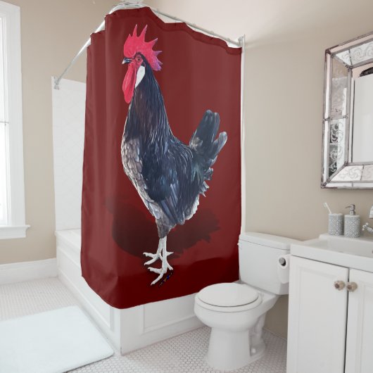Minorca Rooster Douchegordijn (In situ)