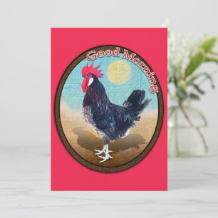 Minorca Rooster Goedemorgen Ovaal Bedankkaart