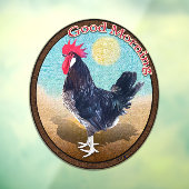Minorca Rooster Goedemorgen  Ovaal Raamsticker (Vel 3)