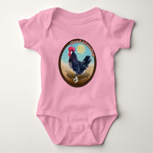 Minorca Rooster Goedemorgen Ovaal Romper (Voorkant)