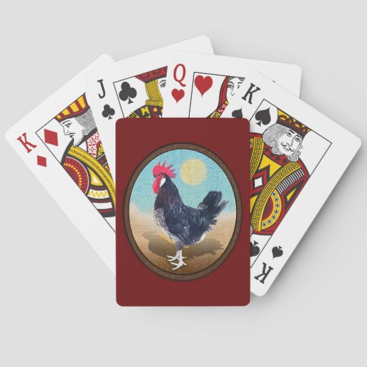 Minorca Rooster  Ovaal Pokerkaarten (Achterkant)