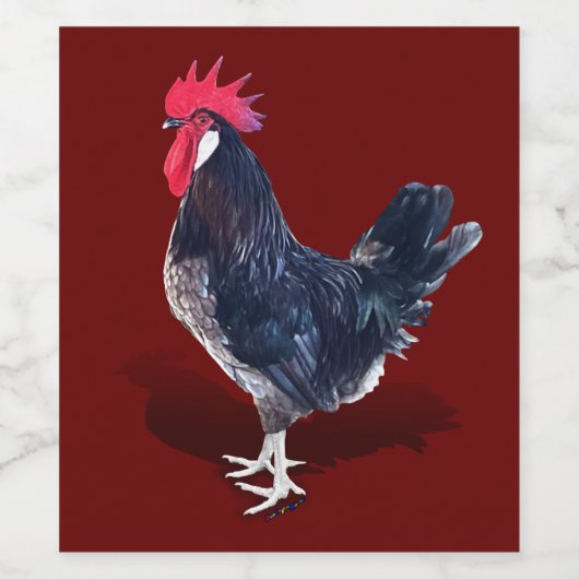 Minorca Rooster Wijn Etiket (Enkel label)
