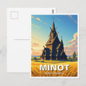 Minot Park North Dakota Briefkaart (Voorkant / Achterkant)