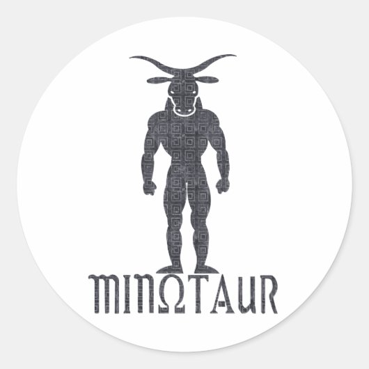Minotaur Ronde Sticker (Voorkant)