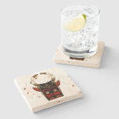 Minotaur Stenen Onderzetter (Zijkant)