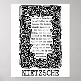 Minotaur van geweten citeert Nietzsche Poster