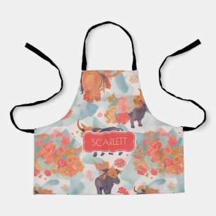 Minotaur Waterverf Kleurrijke Gepersonaliseerde Pa Schort