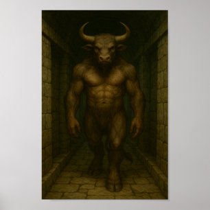 Minotaurus in het doolhof - de levende legende van poster