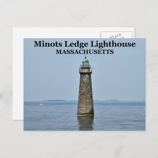 Minots Ledge Lighthouse, Massachusetts Briefkaart (Voorkant / Achterkant)