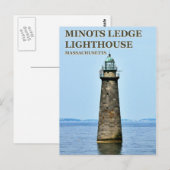 Minots Ledge Lighthouse, Massachusetts Briefkaart (Voorkant / Achterkant)