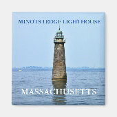Minots Ledge Lighthouse, Massachusetts Magnet (Devant)