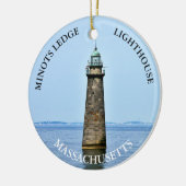 Minots Ledge Lighthouse Massachusetts Ornament (Links)
