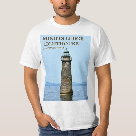 Minots Ledge Lighthouse, T-Shirt Massachusetts (Devant)