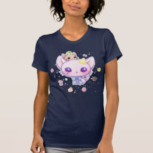 Minou d'étoile de Kawaii avec le T-shirt mignon d