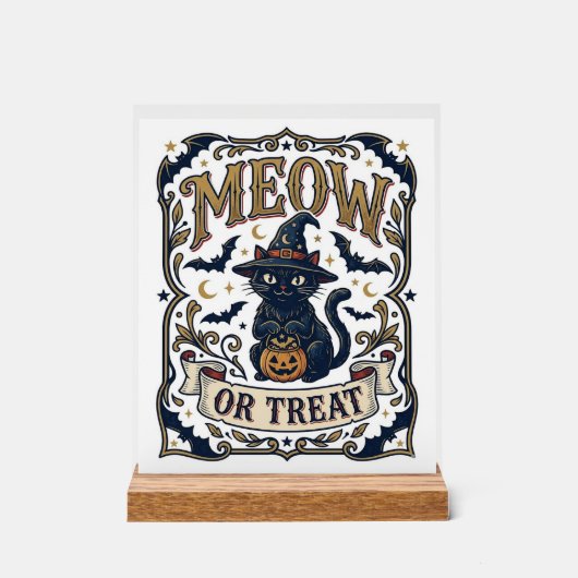 Minou ou traiter Chat Halloween Chat effrayant Vin (Recto)