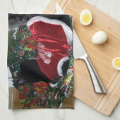 Minous avec la serviette de cuisine d'arbre de (Quart Plié)