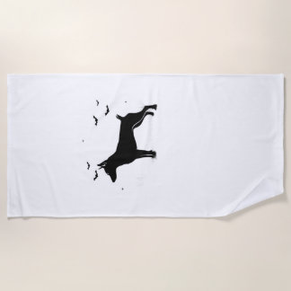 MinPin Dog � Halloween Moon Silhouette Classic T-S Strandlaken