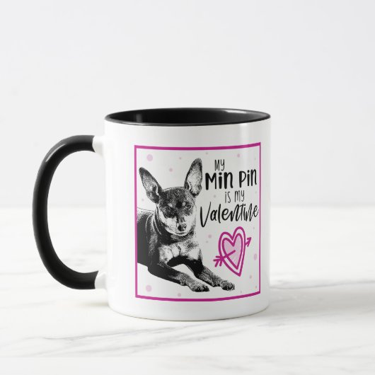 MinPin Valentine Mug | Dessin à broche mignon (Gauche)