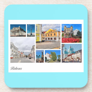 Minsk Pinsk Wit-Rusland Collage Architectuur Coast Bier Onderzetter