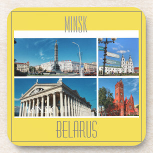 Minsk Wit-Rusland Collage Architectuur Onderzetter