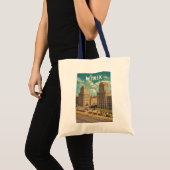 Minsk Wit-Rusland Illustratie Reizen Art Vintage Tote Bag (Voorkant (product))