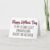 Minst barmerende Ouder op Facebook, Moederdag Kaart (Voorkant)