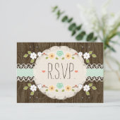 MINSTE RUSTISCHE FLORALE BOHO WEDDING RSVP-KAART RSVP KAARTJE (Staand voorkant)