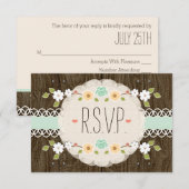 MINSTE RUSTISCHE FLORALE BOHO WEDDING RSVP-KAART RSVP KAARTJE (Voorkant / Achterkant)